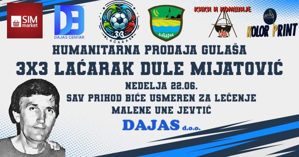 Humanitarni deo turnira 3X3 Laćarak Dule Mijatović - za Unu Jevtić i decu sa autizmom!